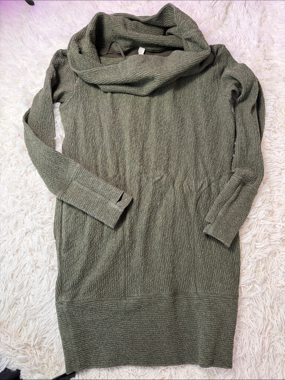 Lululemon Along the Way Dress Heathered Dark Olive
